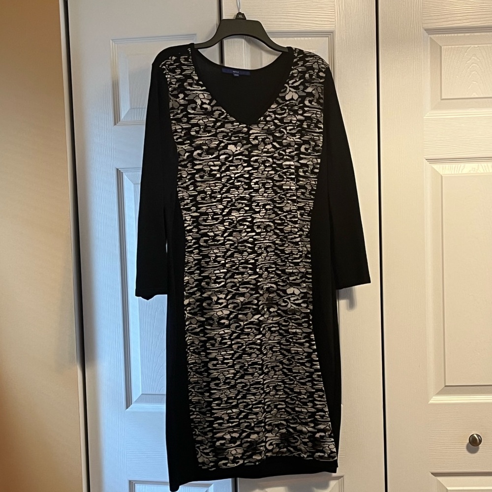 Apt. 9 sweater dress - Xl - black with cream print